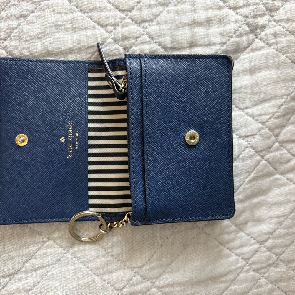 Kate Spade Midnight Blue Clutch with Gold Accents - Picture 8 of 11